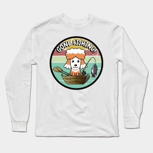 Cute brown dog has gone fishing Long Sleeve T-Shirt